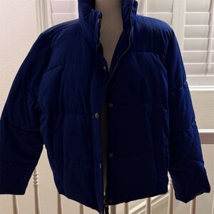 The Loft Women's Petites Blue Puffer Jacket XLP Winter Casual